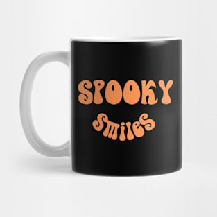 Spooky smiles, Halloween, text making a smiley. Mug
